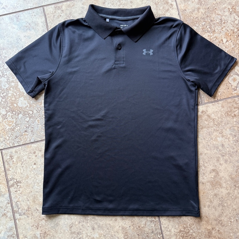 Under Armour Boys Black Performance Polo Shirt
